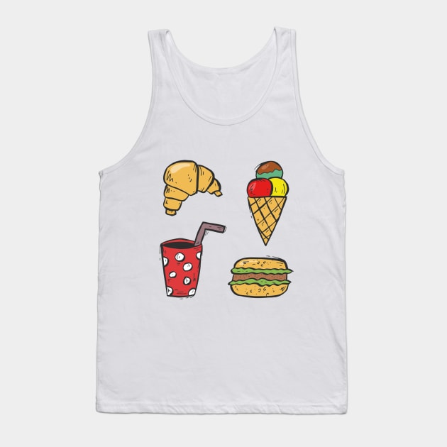 Cute Funny Foodie Shirt Icecream Burger Soda Pastry Laugh Joke Hungry Snack Gift Sarcastic Happy Fun Introvert Awkward Geek Hipster Silly Inspirational Motivational Birthday Present Tank Top by EpsilonEridani